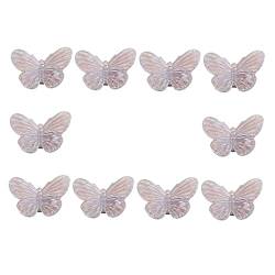 minkissy 10st Schmetterlings-haarspange Schmetterlings-haarklemme Glitzer Haarspangen Schmetterling Nicht-haarspangen Glitzernde Haarspange Dekorationen Plastik Baby Miniatur Weiß von minkissy