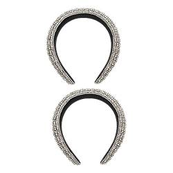 minkissy 2 stücke Stirnband Spa Decor Kristalle Dekor Damen Bandana Für Braut Glitzer Stirnband Diamant Haar Hoop Strass Breite Haarband Strass Gepolstert Kopfschmuck Bejewelled Kopfschmuck von minkissy