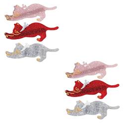 minkissy 6 Stk Katze Haarnadel Katzen-entenschnabel-clip Haarspangen Für Katzen Kätzchen Haarspangen Katze Bobby Haarspange Für Katzen Tierhaarspangen Acryl Fräulein Karikatur von minkissy