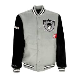 College-Jacke Herren NFL Team Legacy Varsity Jacke Oakrai Schwarz/Silber von mitchell-ness