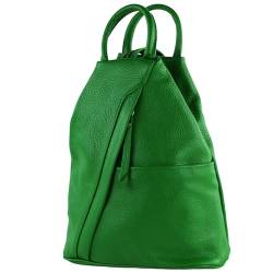 modamoda de - T180 - Damen Rucksack Tasche aus ital. Leder, Farbe:Blattgrün von modamoda de