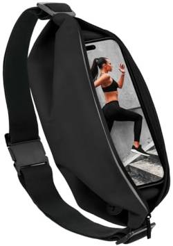 moex® Easy Bag für Nokia C22 Laufgürtel für Handy, Lauftasche Jogging, Handytasche zum Joggen, Sport Bauchtasche wasserdicht, Fitness Running Belt – Schwarz von moex