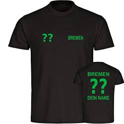 multifanshop Herren T-Shirt - Bremen - Trikot mit Namen und Nummer - Druck grün - Männer Größe XXL schwarz von multifanshop