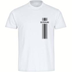 multifanshop® Herren T-Shirt - Deutschland - Streifen - Druck schwarz - Logo Männer Fanartikel - Größe L weiß von multifanshop