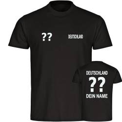 multifanshop® Herren T-Shirt - Deutschland - Trikot mit Namen und Nummer - Druck weiß - Bedruckung Männer Fanartikel - Größe 4XL schwarz von multifanshop