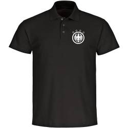 multifanshop® Poloshirt - Deutschland - Adler Retro - Druck weiß - Wappen Polo Fanartikel - Größe L schwarz von multifanshop