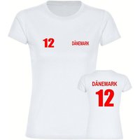 multifanshop T-Shirt Damen Dänemark - Trikot 12 - Frauen von multifanshop