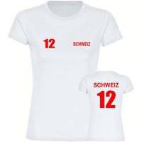 multifanshop T-Shirt Damen Schweiz - Trikot 12 - Frauen von multifanshop