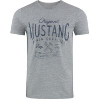 Mustang Herren T-Shirt Mehrfarbig Rundhals Regular Fit S bis 6XL von mustang