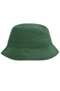 myrtle beach Trendiger Hut aus weicher Baumwolle Dark-Green/beige, Gr. L/XL von myrtle beach