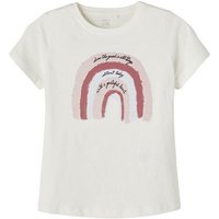 Name It T-Shirt Name It Mädchen kurzarm T-Shirt mit Stick White Alyssum 122-128 von name it