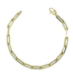 Armband aus 18-karätigem Gelbgold, 1,3 cm lang und 0,40 cm breit, 20,5 cm lang, ideal für Damen, Karabinerverschluss für maximale Sicherheit, Gewicht 2,65 g 18-karätiges Gold., 100 % Gold 18 Karat von never say never