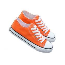 Herren und Damen Segeltuchschuhe Paar Canvas Freizeitschuhe Sport Board Schuhe, Orange/Abendrot im Zickzackmuster (Sunset Chevron), 39 EU von nichangyuyi