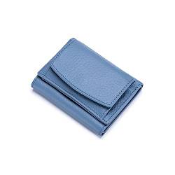 niei Geldbörsen für Damen Echtes Leder Frauen Weibliche Geldbörsen Mini Münze Geldbörse Kleine Geld Taschen Lady Pouch Karte Holte Kleine Kupplungsbeutel (Color : Blue) von niei