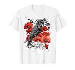 Odin Rabe in Rosen Wikinger Walhalla Mond nordisches T-Shirt von nordische Kultur und Nordmänner Designs