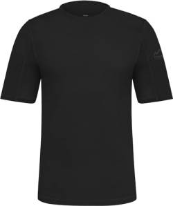 Herren Merino Sommer T-Shirt Halbarmshirt Outdoor Short Sleeve Kurzarm Oberteil Funktionsoberteil Baselayer 100% RWS Merinowolle - Mulesing Frei Farbe Schwarz Größe 4XL von normani