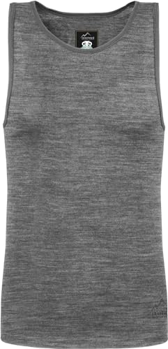 Herren Merino Unterhemd Trägerhemd Funktionsshirt 100% Merinowolle Tanktop 200 g/m² Outdoor Shirt Farbe Grau Größe 3XL/58 von normani