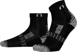 normani 6 Paar Bambus Kurzschaft-Socken Wandersocken - atmungsaktive Sportsocken Sneakersocken für Damen und Herren mit Mittelfuß-Kompression und weichem Bündchen Farbe Schwarz Größe 43/46 von normani