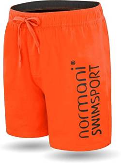normani Herren Badehose „Nio“ - schnelltrocknende Badeshort aus Nylon mit Reißverschlusstasche (Gr.S-XXL) Farbe Orange Größe M von normani
