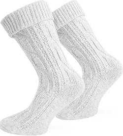 normani Kurze oder Lange Trachtensocken Trachtenstrümpfe Zopf Muster Socken meliert Farbe Weiß Größe 39/42 von normani