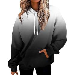 nuoke Hoodies Vintage Langarmshirt Pulli Langarm Pullover Damen Rundhals Langarmshirt Damen Autumn Damen Hoodies Zip Locker Dünner Kapuzenpulli Graue Kapuzenjacke Damen Oversize von nuoke