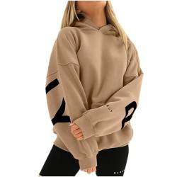 nuoke Klassisch Drawstring Pulli Strickpullover Mit Kapuze Damen Sweajacke Damen Lang Langarmshirts Lässige Lockere Pullover Y2K Zip Up Hoodie Damen-Sweatshirts Ohne Kapuze von nuoke