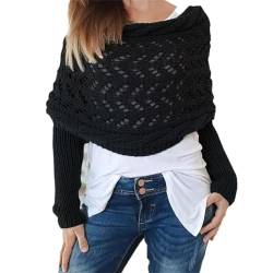 nuoke Schal Mit Ärmeln, Multifunktionaler Schal Mit Ärmeln Für Damen, Gestrickter Schal Sweater Wrap Mit Ärmeln, Boho Pashmina Schal Umhang,Strickschal Damen,Schal Damen Winter,Schal Mit Ärmeln Strick von nuoke