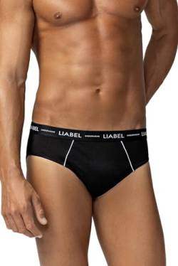 Liabel | 6 Herren-Slips aus Baumwolle, weiß, schwarz und bunt, Unterhose für Herren, Pack mit verstärkten Nähten, Unterwäsche für Herren, Slip mit elastischem Außenmaterial, männlich, Sortiert, S von o-day