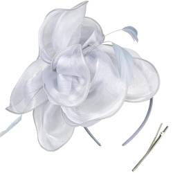 TeaParty Fascinator Stirnband Haarspange für Frauen Organza Blume Kopfschmuck Elegant Kirche Stirnband von ohodhmnu