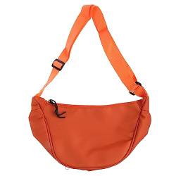 ohodhmnu Damen Tote Bag Casual Frauen Unterarmtasche Retro Nylon Tasche Halbkreis Handtasche mit Reißverschluss Vintage Top-Griff Schultertasche, Orange, Red pocket von ohodhmnu