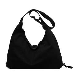 ohodhmnu Damen Tote Bag Vintage Canvas Crossbody Umhängetasche für Männer und Frauen Stilvolle Retro Große Sling Bag, Schwarz , No pendant von ohodhmnu