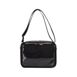 ohodhmnu Damen Tragetasche, Mädchen Schultertasche Frauen Transparente Tasche Teenager Crossbody Tasche Weibliche Handtasche Student Satchels Bag Ins, Schwarz , Small von ohodhmnu