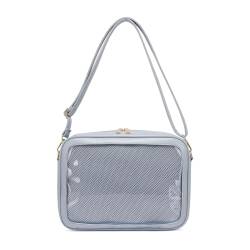 ohodhmnu Damen Tragetasche, Mädchen Schultertasche Frauen Transparente Tasche Teenager Crossbody Tasche Weibliche Handtasche Student Satchels Bag Ins, hellblau, Small von ohodhmnu