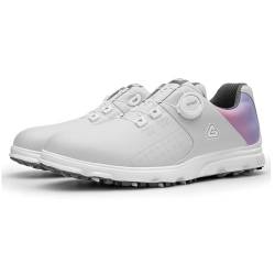 omcam Golfschuhe Ohne Spikes Für Männer Professionelle wasserdichte Golfer Tragen Outdoor-Golfer Turnschuhe Anti-Rutsch-Wanderschuhe,Lila,39 EU von omcam