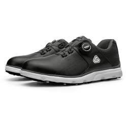 omcam Golfschuhe Ohne Spikes Für Männer Professionelle wasserdichte Golfer Tragen Outdoor-Golfer Turnschuhe Anti-Rutsch-Wanderschuhe,Schwarz,40 EU von omcam