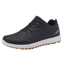 omcam Herren Walking Golfer Turnschuhe Leichte Atmungsaktive Sportschuhe Komfort rutschfeste Golfschuhe Für Männer,Schwarz,39 EU von omcam