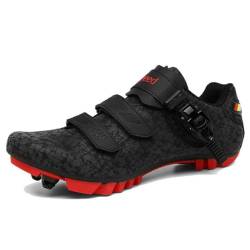 omcam Mountainbike-Schuhe Für Herren Damen, MTB Fahrradschuhe Unisex Spin Bike Sneaker Kompatibel Mit SPD Cleat,Schwarz,42 EU von omcam