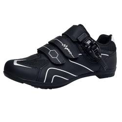 omcam Unisex Fahrradschuhe,Spin Fahrradschuhe Indoor Rennrad Fahrradschuhe Flat Pedal Biking Trainer Für Männer Frauen,Schwarz,45 EU von omcam