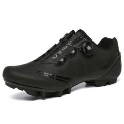 omcam Unisex Mountainbike Schuhe rutschfeste Indoor Fahrradschuhe Atmungsaktive Fahrradschuhe Für Männer Und Frauen MTB Sportschuhe Mit SPD Cleat,Schwarz,38 EU von omcam