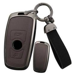 ontto Autoschlüssel Hülle Etui Passt für BMW X3 X5 X6 F30 F34 F10 F20 G20 G30 G02 G05 F15 F16 1er 3er 5er 7er Zinklegierung Leder Schutzhülle Schlüsselcover Schlüsselanhänger 3 Taste Zubehör-A Braun von ontto