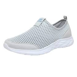 oxsdMKQ Damen-Freizeitschuhe, atmungsaktive Mesh-Sneaker, leichte Laufschuhe, Fitnessstudio, Fitness, Tennis, Sneaker, Memory-Schaum, Komfort, Walking-Sneaker, rutschfest, stoßdämpfend, grau, 38.5 EU von oxsdMKQ