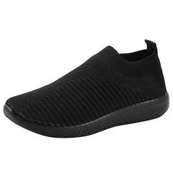 oxsdMKQ Damen Slip-Ins Go Walk Flex-Relish Sneaker, leicht, Fitnessstudio, Sport, Workout, Sneaker, rutschfest, stoßdämpfend, Sneaker, Skate, athletisch, Outdoor, Fitness, Joggen, Schwarz , 37 EU von oxsdMKQ