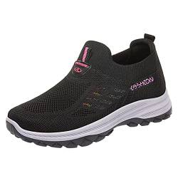 oxsdMKQ Damen Slip-Ins Go Walk Flex-Relish Sneaker Workout Casual Gym Jogging Schuhe Athletic Sports Damen Wanderschuhe Sport Training Walking Slip On Sneaker für Damen, Schwarz , 38 EU von oxsdMKQ