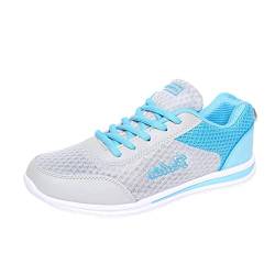 oxsdMKQ Wanderschuhe für Damen, leicht, Tennis-Sportschuhe, Damen, Freizeit-Sneaker, athletische Laufschuhe, Schnürschuhe, bequem, atmungsaktiv, Sport, Joggen, Walking-Sneaker, himmelblau, 38 EU von oxsdMKQ