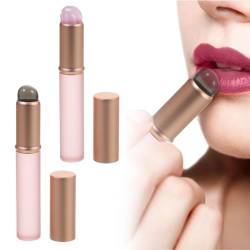 2 Stück Silikon Lippenpinsel,Lippenpinsel für Lippenstift,Wiederverwendbarer Lippenstift Applikator mit Staubschutzhüllen,Lippenmaske für Lippenstift,Lidschatten, Lipgloss, Concealer（Schwarz und Rosa） von pcsfoe