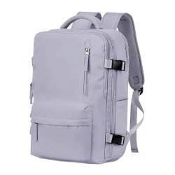 perfk Doppelte Umhängetasche für Damen, Computertasche mit Schuhfach, Reisetasche, lässiger Rucksack für Frauen und Männer, Helles Lila von perfk