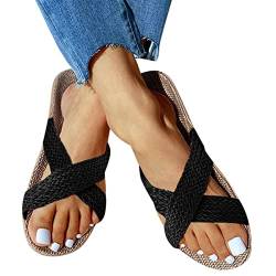 Sandalen Damen mit Absatz Orthopädische Peeptoe Elegante Slipper Plateau Keilabsatz Pantoletten Damen mit Fussbett mit Absatz Riemen Strand Hausschuhe Orthopädische Sandalen Sommerschuhe Slides K770 von pitashe_Bekleidung