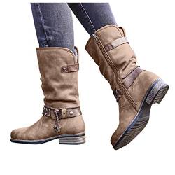 gummistiefel damen halbhoch, Damen Stiefeletten Ankle Boots mit Blockabsatz Retro-Stil Kurze Stiefel Spitzschuh High Heel Schuhe Schnürsenkel Frauen Bequem Spitzschuhe Kurze Stiefeletten Herbst Winter von pitashe_Bekleidung