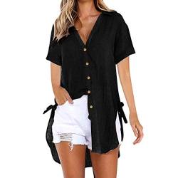 Pitashe Damen Tops Sexy Freizeit V-Ausschnitt Knopf Revers Langes Hemd Damen Sommer T-Shirt Tank Top Party Oberteile Bluse Camisole Hemd Vest Bauchfrei Tunika Shirt Crop Top Weste Clubwear Bekleidung von pitashe Tops