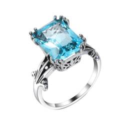 pochikiki- Schmuck Aquamarin Zirkonia Damenringe Geburtstagsgeschenke Jahrestag Ringe Damenringe Hochzeit Verlobungsringe Schmuck Geschenke von pochikiki-